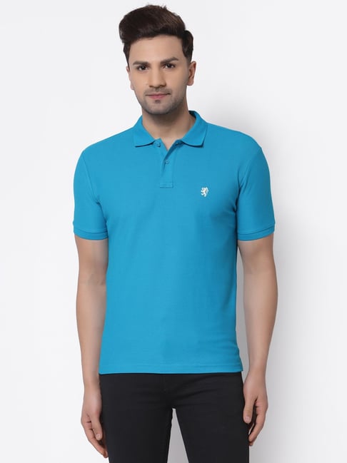 Red Tape Royal Blue Regular Fit Cotton Polo T-Shirt