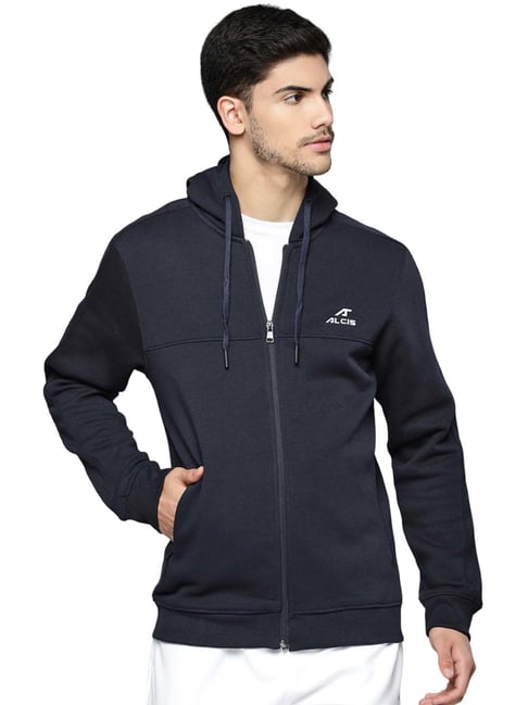 ALCIS Navy Regular Fit Sports Hooded Jacket-picture-44