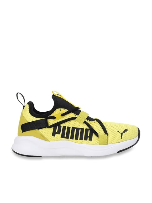 Puma Kids Softride Rift Pop Lucent Yellow Black Walking Shoes