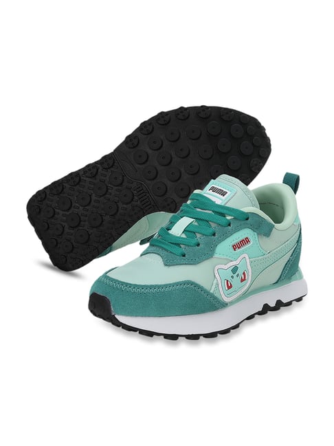 Puma Kids POKEMON Rider FV Bulbasaur Green Running Shoes