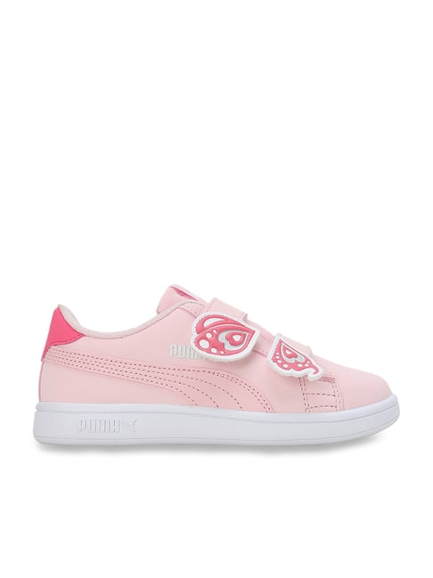 Puma Kids Smash v2 Bfly V Almond Blossom Pink Casual Sneakers