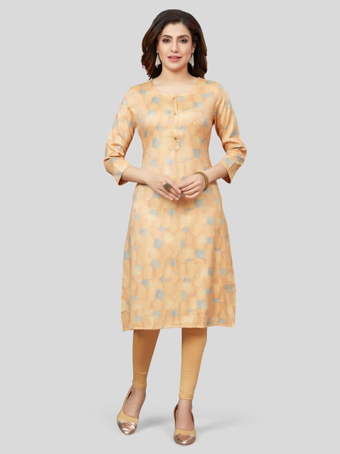 Saree Swarg Yellow Printed Straight Kurta-picture-35