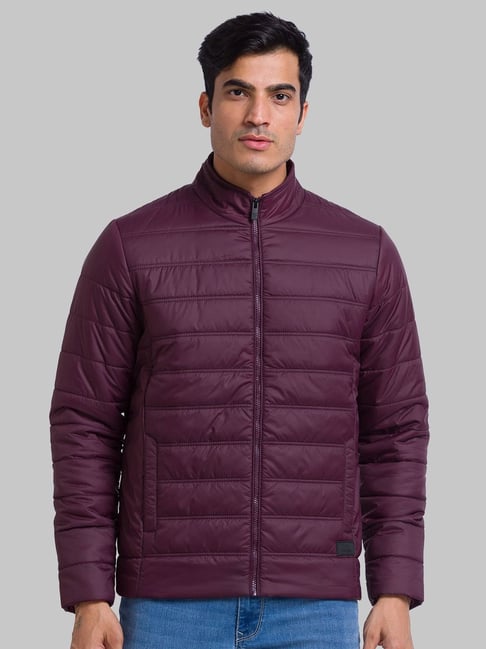 Parx Maroon Regular Fit Quilted Jacket