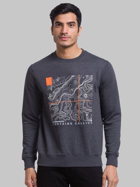 Parx Grey Regular Fit Printed Sweatshirt-picture-39