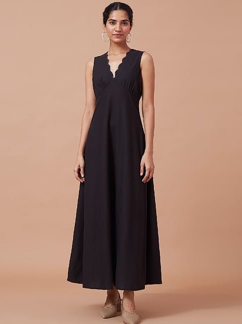 Okhai Noctiphany Black Pure Cotton Maxi Dress