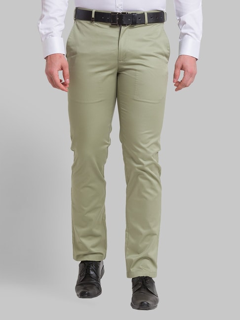 Buy Park Avenue Men Blue Woven Design Polyester Blend Flat-Front Pants  Online at Best Prices in India - JioMart.