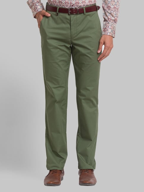 Park Avenue Green Super Slim Fit Trousers