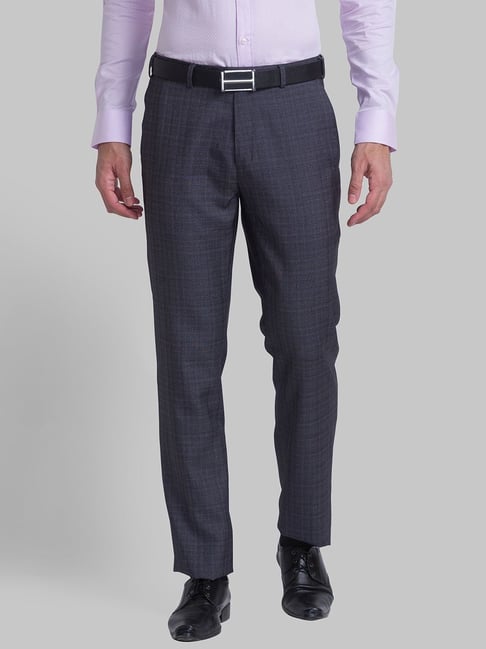 Buy Raymond Dark Grey Regular Fit Pleated Trousers for Men Online @ Tata  CLiQ