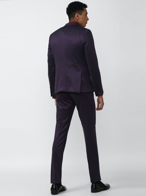 European Size (Blazer + Trousers) Men's Suit Fashion Trend Slim Purple  Velvet Sequin Wedding Wedding Groom Dress 2 Piece Set - AliExpress