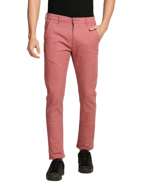 Buy Jack & Jones Pink Regular Fit Trousers for Mens Online @ Tata CLiQ