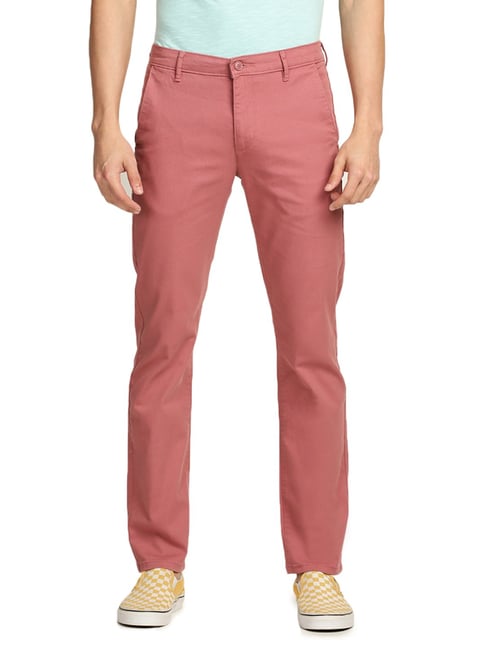 Jack  Jones Casual Trousers  Buy Jack  Jones Dark Pink Mid Rise Regular  Fit Pants 28 OnlineNykaa fashion