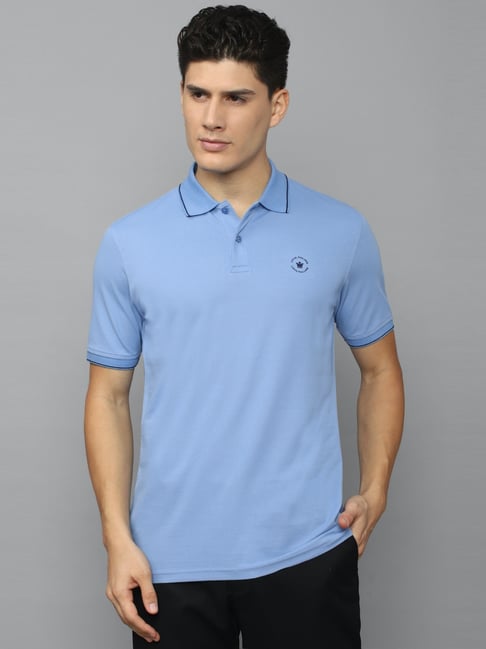 Buy Louis Philippe Sport Blue Cotton Polo T-Shirt for Men Online @ Tata CLiQ