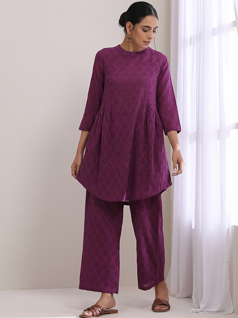Cotton Red Printed Short Kurti Palazzo Suit Set at Rs 990/set in Jaipur |  ID: 2852163423012