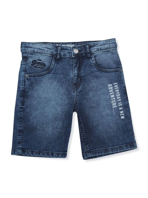 Gini & Jony Kids Blue Cotton Printed Shorts