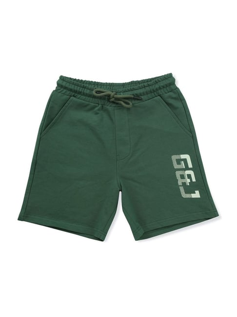 Gini & Jony Kids Green Cotton Printed Shorts