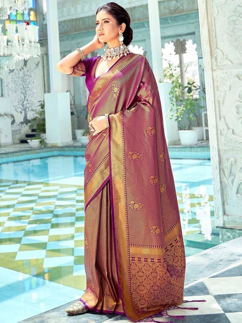 Buy Lavender Purple Organza Saree online-Karagiri