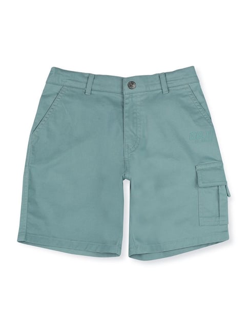 Gini & Jony Kids Teal Blue Cotton Regular Fit Shorts