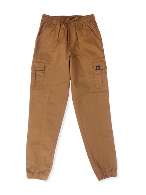 Buy Boys Brown Slim Fit Print Trousers Online - 774513 | Allen Solly