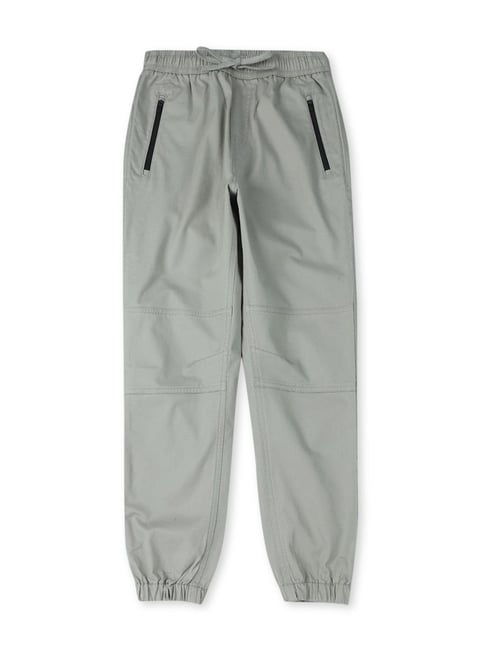 Gini & Jony Kids Grey Cotton Regular Fit Trousers