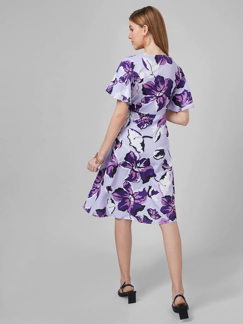Purple Floral Wrap Dress - Velvet by Graham & Spencer