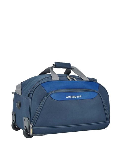 Aristocrat DFTRO62ETBL Rookie Polyester 2W Duffle Trolley Check In Bag (62  cm, Blue)