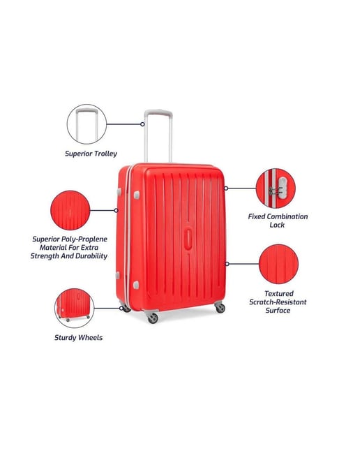 VIP Aristocrat Jet Check-in Trolley Set|4W Number Lock|Anti-Theft Zip|Size  -65 &78CM Check-in Suitcase 4 Wheels - 31 inch Red - Price in India |  Flipkart.com