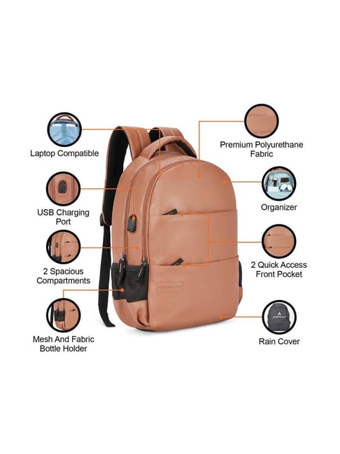 Buy Aristocrat 40 Ltrs Brown Medium Laptop Backpack Online At Best ...