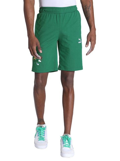 Puma Green Slim Fit Shorts