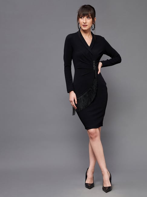 miss chase black bodycon dress