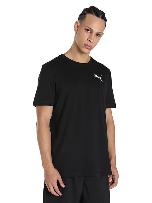 Puma Black Cotton Regular Fit T-Shirt