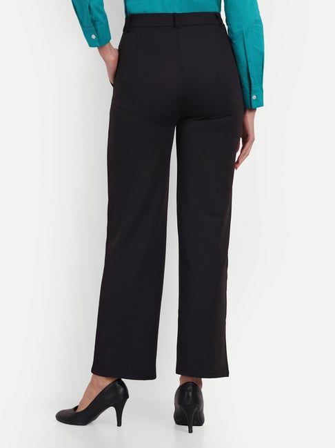 JDY straight leg casual trousers in black | ASOS