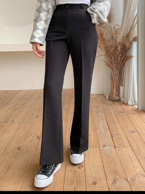 Buy Trasa Leg Pants for Womens and Girls Black Cotton Stretchable Trouser  Pants online  Looksgudin