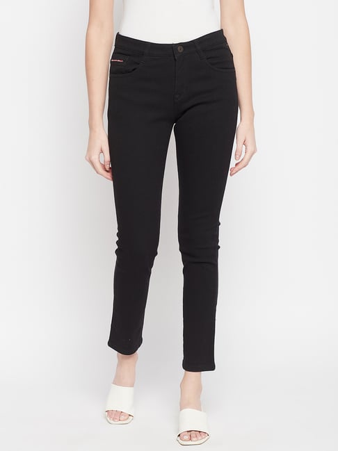 Crozo By Cantabil Black Regular Fit Mid Rise Jeans