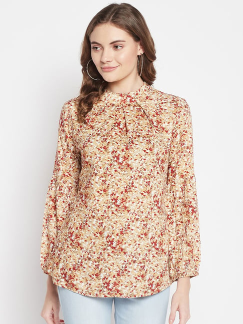 Cantabil Maroon Printed Blouse Price in India