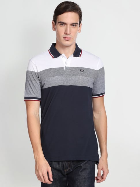 Arrow Sport Navy Regular Fit Cotton Polo T-Shirt