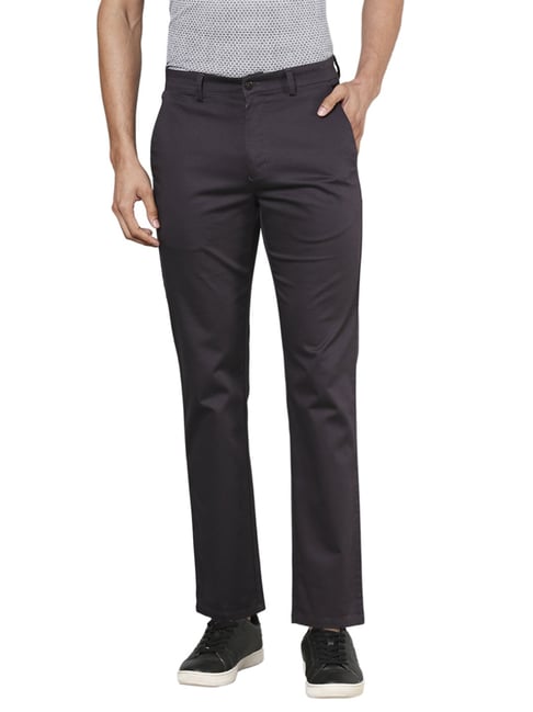 Park Avenue Grey Regular Fit Trousers