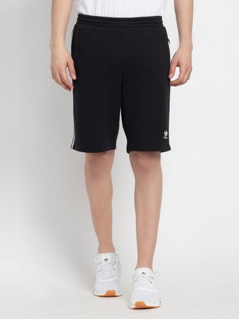 Adidas Originals Black Regular Fit Striped Shorts-picture-41