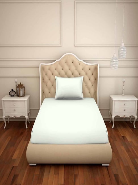 Buy Welspun Raang Solid White 150 TC Cotton Single Bed Sheet at