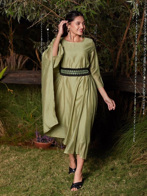 Olive green clearance a line dress