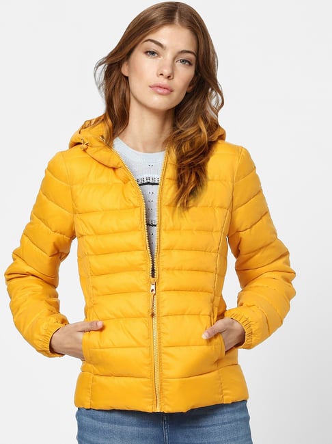 Only Golden Yellow Regular Fit Hooded jacket