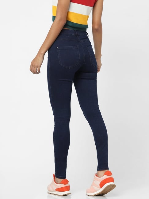 Buy Only Dark Blue Blended Skinny Fit Jeans for Women Online