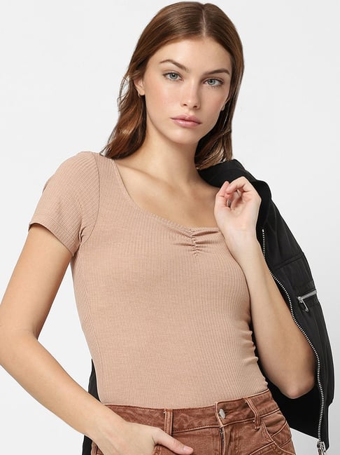 Only Tan Regular Fit T-Shirt