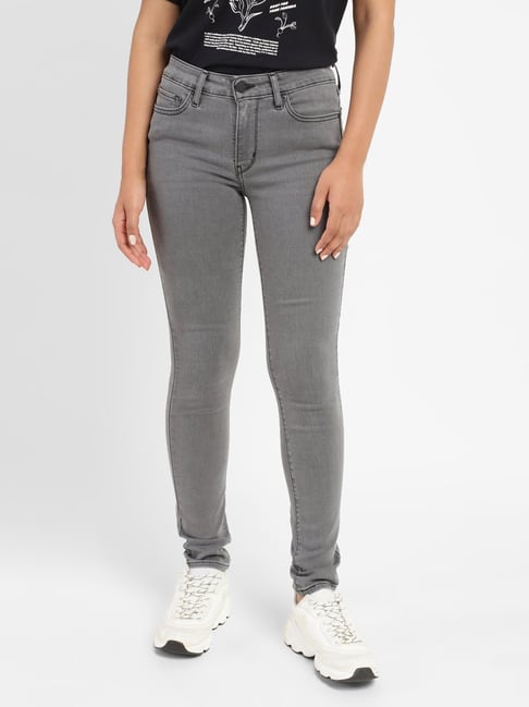 Levis Levi's 711 Grey Skinny Fit Mid Rise Jeans