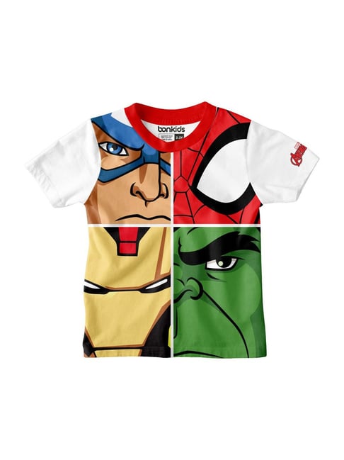 Bonkids Kids Multicolor Cotton Printed Avengers T-Shirt-picture-10
