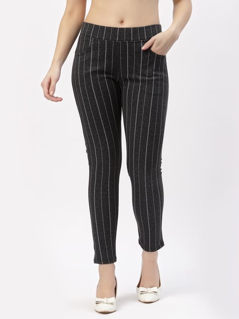 Striped jeggings hotsell black and white