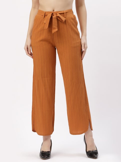 Buy Westwood Brown Bootcut Trousers for Women Online @ Tata CLiQ