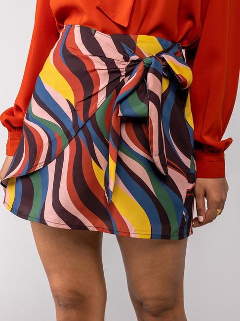 Twenty Dresses Multicolored Printed Wrap Skirt Price in India