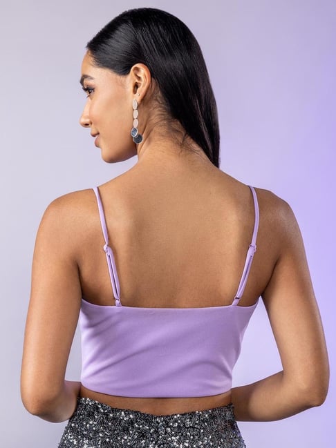 Twenty Dresses Purple Sleeveless Crop Top