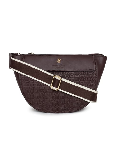 Beverly Hills Polo Club Brown Textured Medium Cross Body Bag
