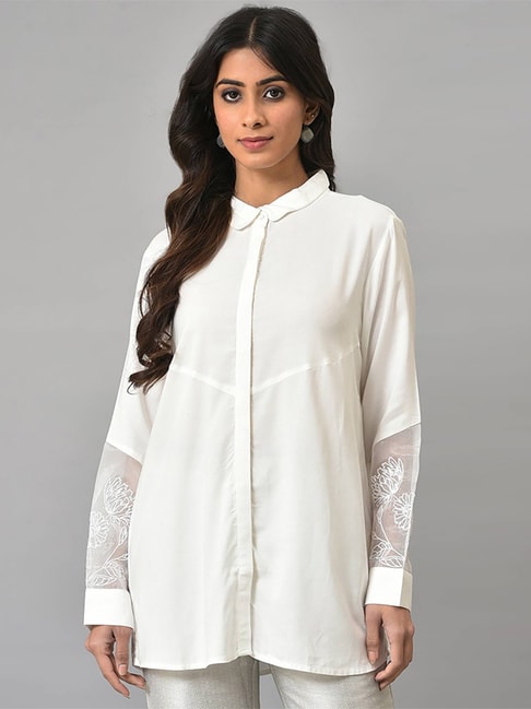 W White Regular Fit Shirt Price in India
